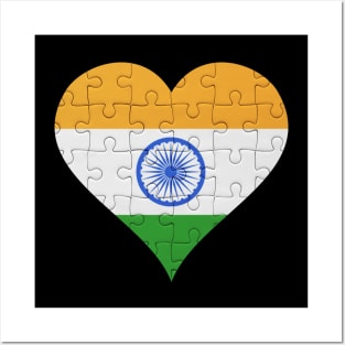 Indian Jigsaw Puzzle Heart Design - Gift for Indian With India Roots Posters and Art